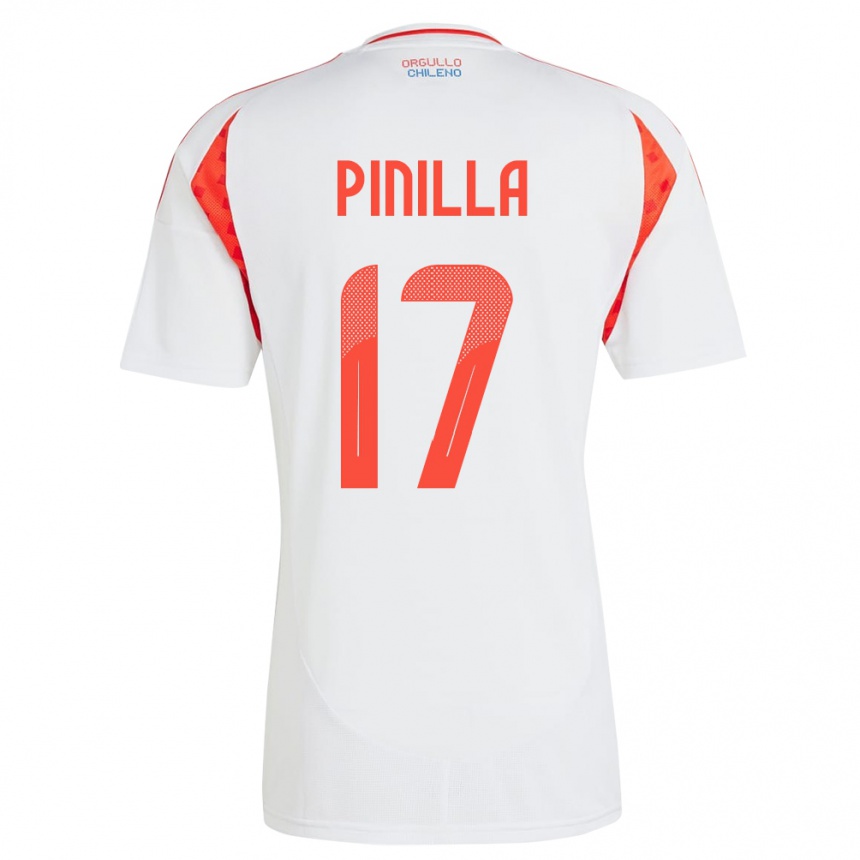 Kids Football Chile Fernanda Pinilla #17 White Away Jersey 24-26 T-Shirt