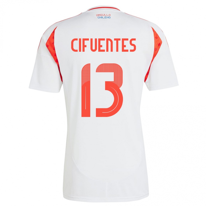 Kids Football Chile Anaís Cifuentes #13 White Away Jersey 24-26 T-Shirt