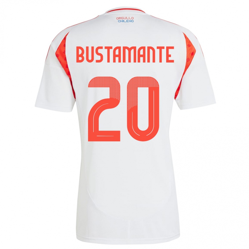 Kids Football Chile Paloma Bustamante #20 White Away Jersey 24-26 T-Shirt