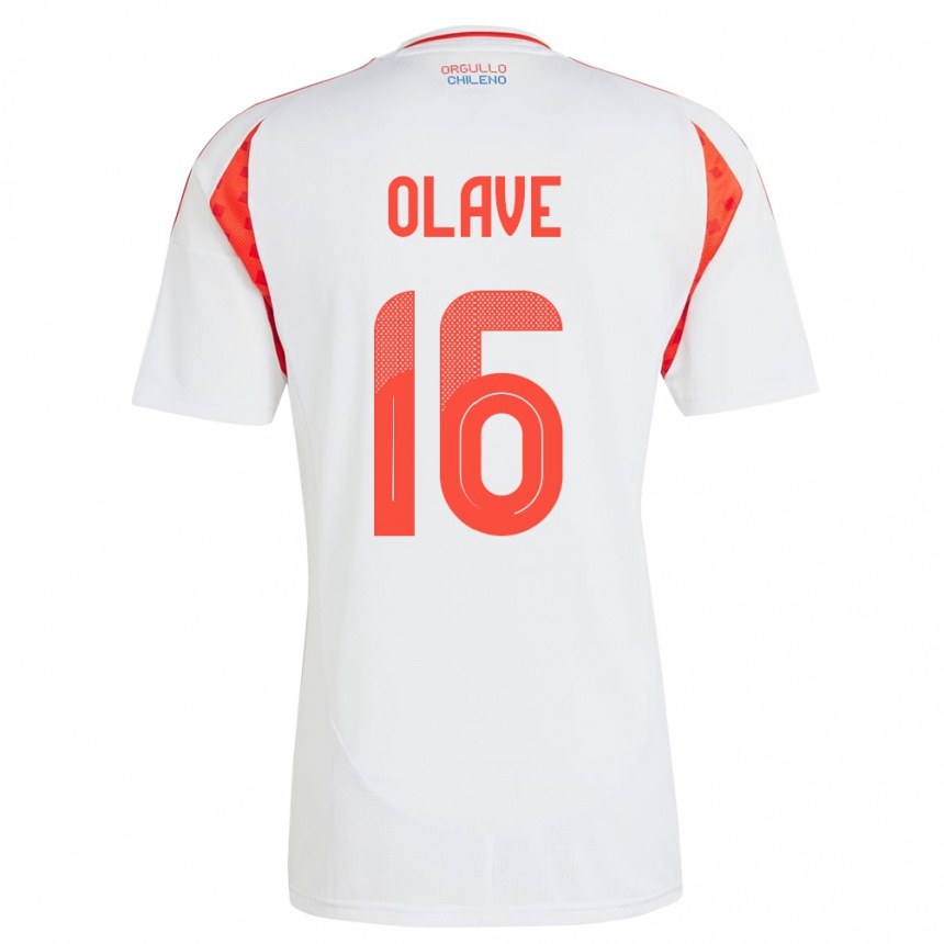 Kids Football Chile Isidora Olave #16 White Away Jersey 24-26 T-Shirt