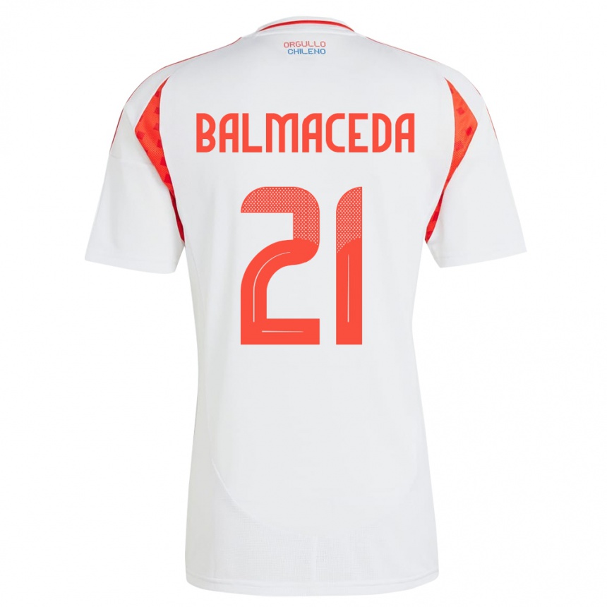 Kids Football Chile Rosario Balmaceda #21 White Away Jersey 24-26 T-Shirt