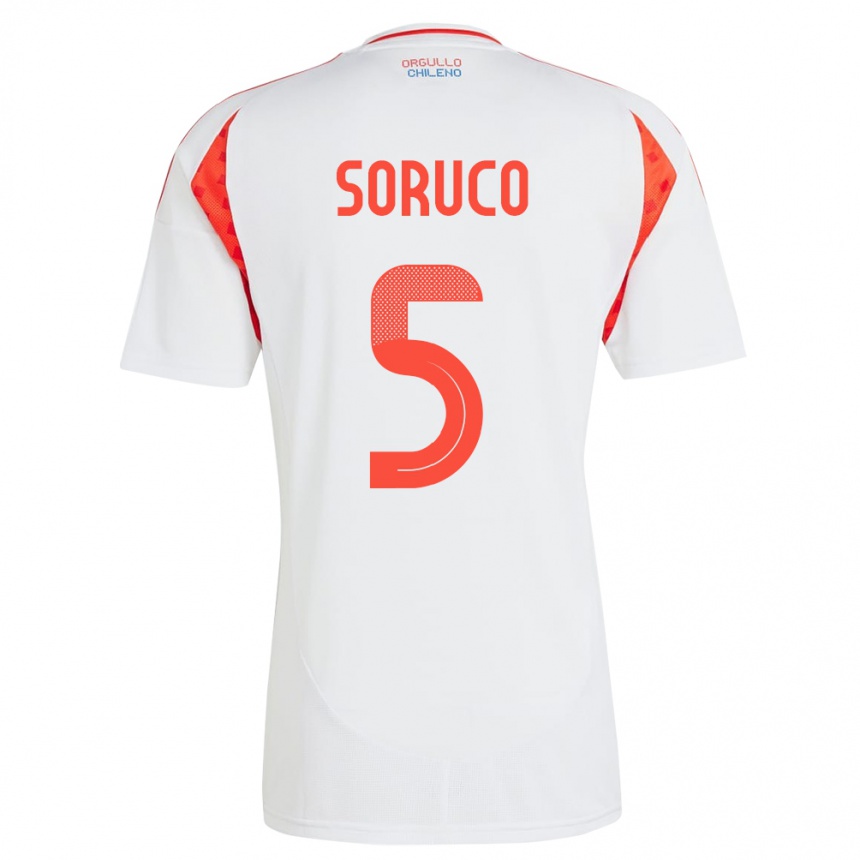 Kids Football Chile Ámbar Soruco #5 White Away Jersey 24-26 T-Shirt