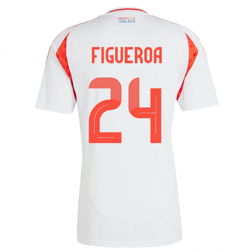 Kids Football Chile Ámbar Figueroa #24 White Away Jersey 24-26 T-Shirt