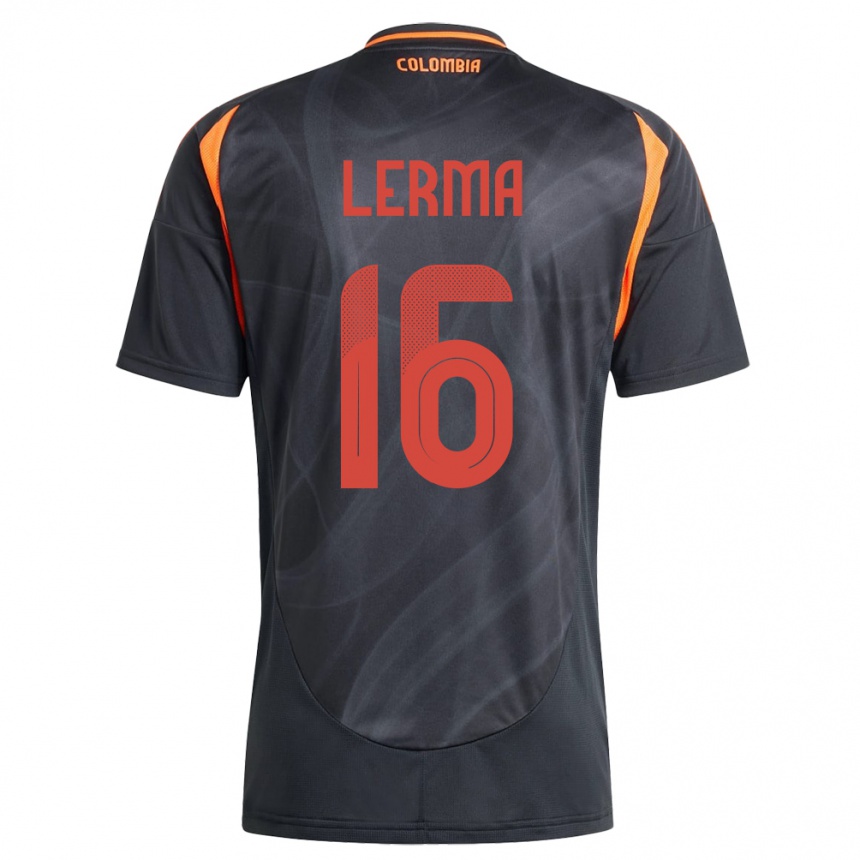 Kids Football Colombia Jefferson Lerma #16 Black Away Jersey 24-26 T-Shirt