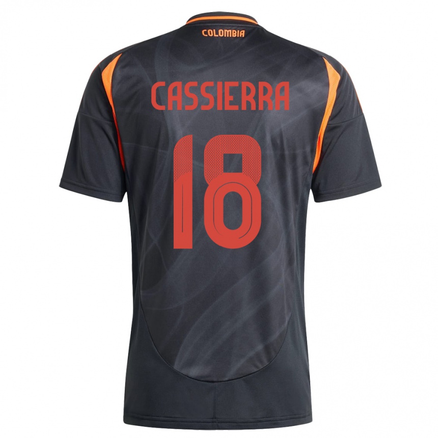 Kids Football Colombia Mateo Cassierra #18 Black Away Jersey 24-26 T-Shirt