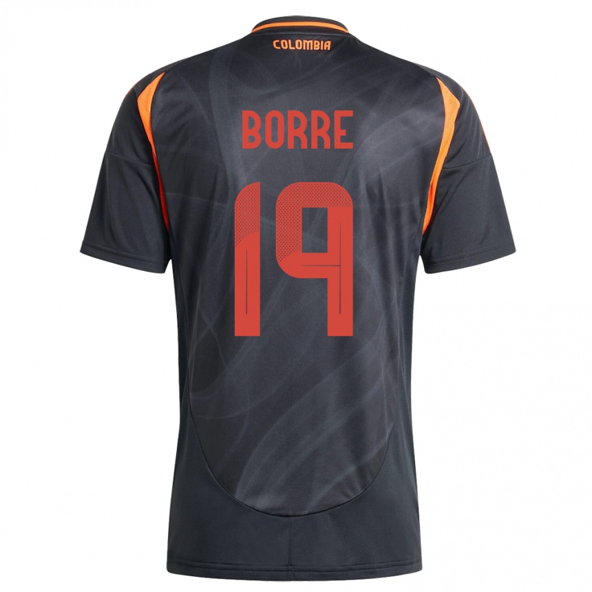 Kids Football Colombia Rafael Borré #19 Black Away Jersey 24-26 T-Shirt