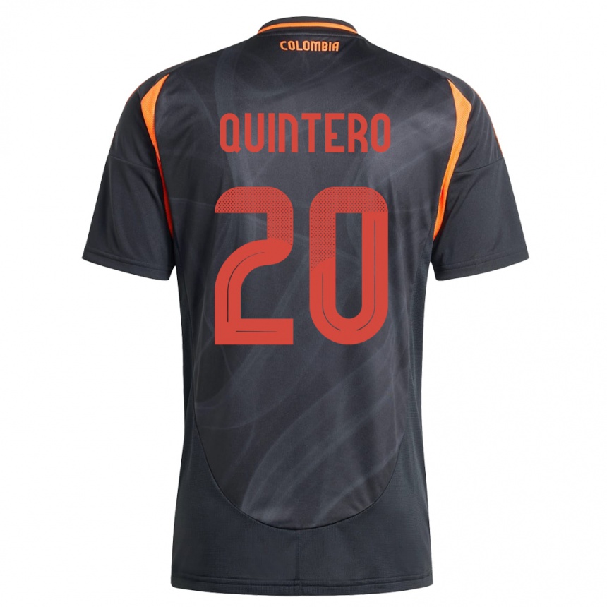 Kids Football Colombia Juan Fernando Quintero #20 Black Away Jersey 24-26 T-Shirt