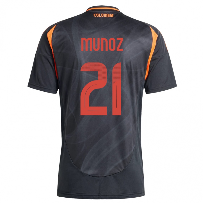 Kids Football Colombia Daniel Muñoz #21 Black Away Jersey 24-26 T-Shirt