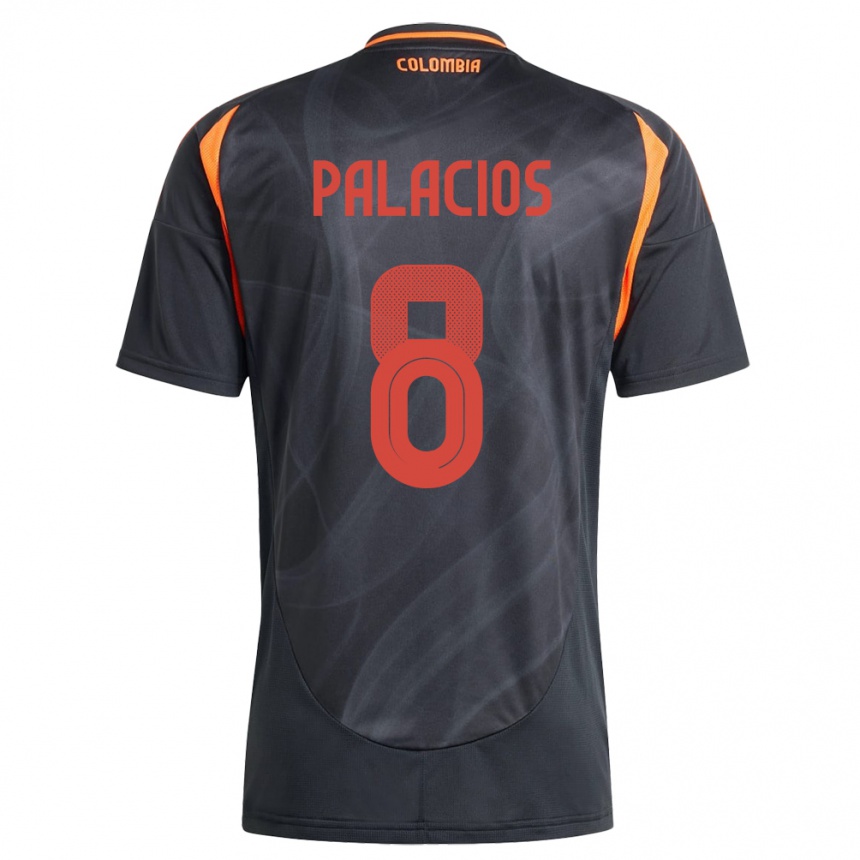 Kids Football Colombia Brahian Palacios #8 Black Away Jersey 24-26 T-Shirt