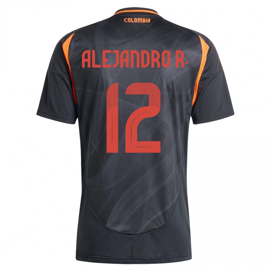 Kids Football Colombia Alejandro Rodríguez #12 Black Away Jersey 24-26 T-Shirt