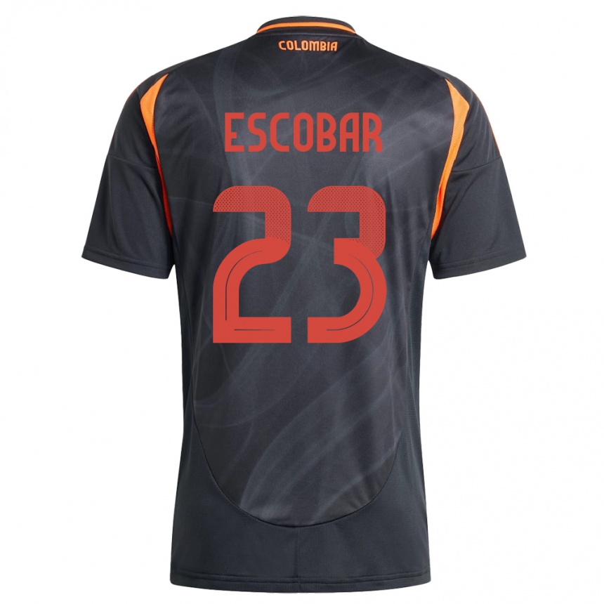 Kids Football Colombia Josen Escobar #23 Black Away Jersey 24-26 T-Shirt