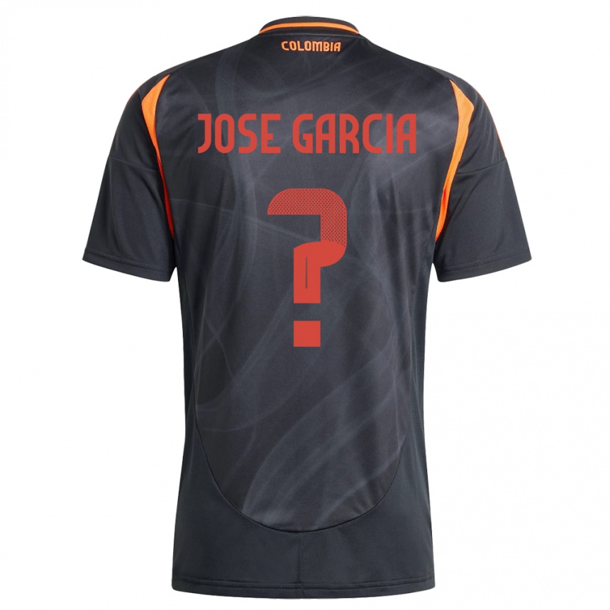 Kids Football Colombia José García #0 Black Away Jersey 24-26 T-Shirt