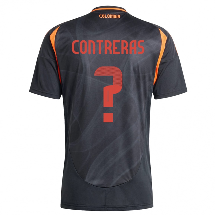 Kids Football Colombia David Contreras #0 Black Away Jersey 24-26 T-Shirt