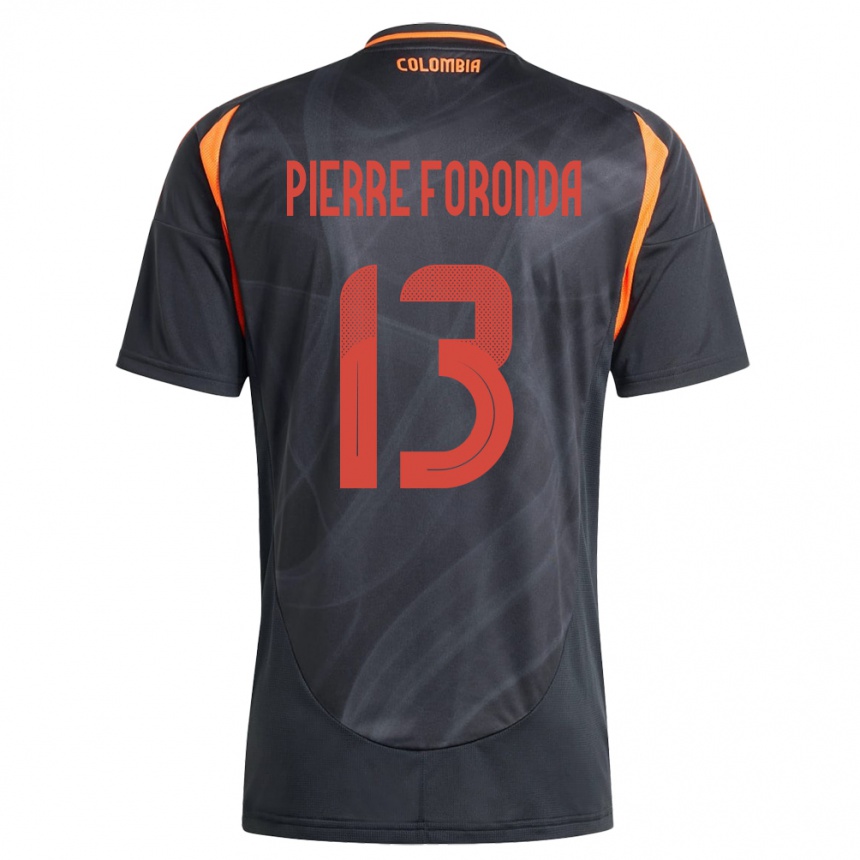 Kids Football Colombia Jean Pierre Foronda #13 Black Away Jersey 24-26 T-Shirt