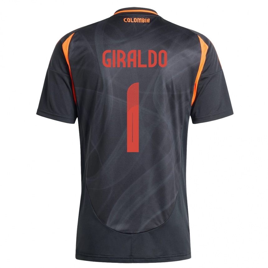 Kids Football Colombia Natalia Giraldo #1 Black Away Jersey 24-26 T-Shirt