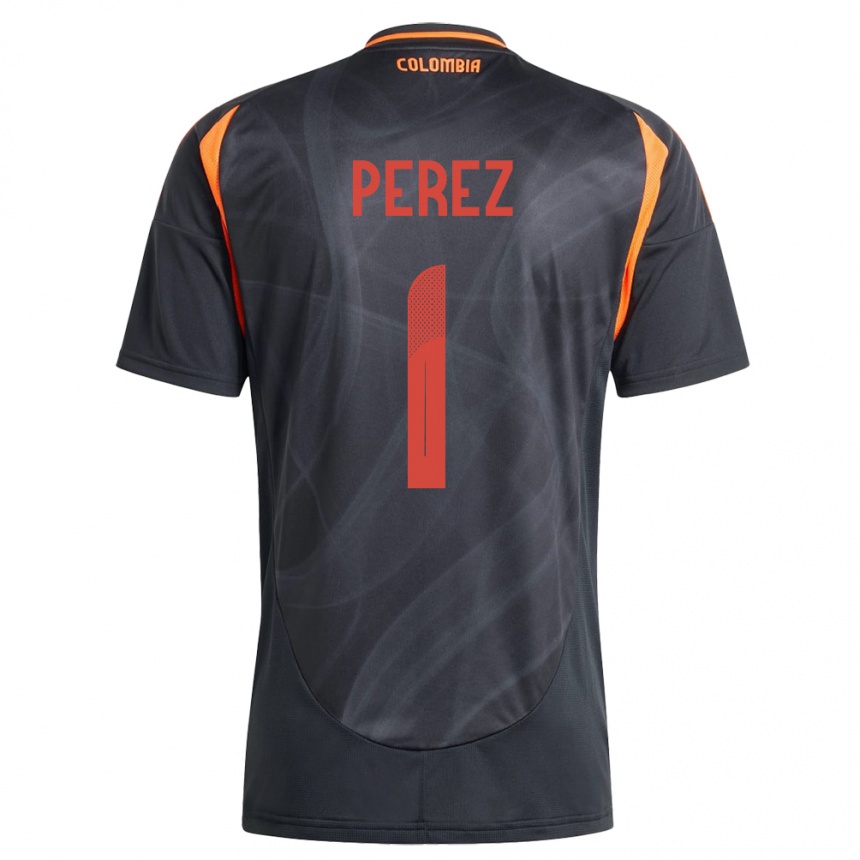 Kids Football Colombia Catalina Pérez #1 Black Away Jersey 24-26 T-Shirt