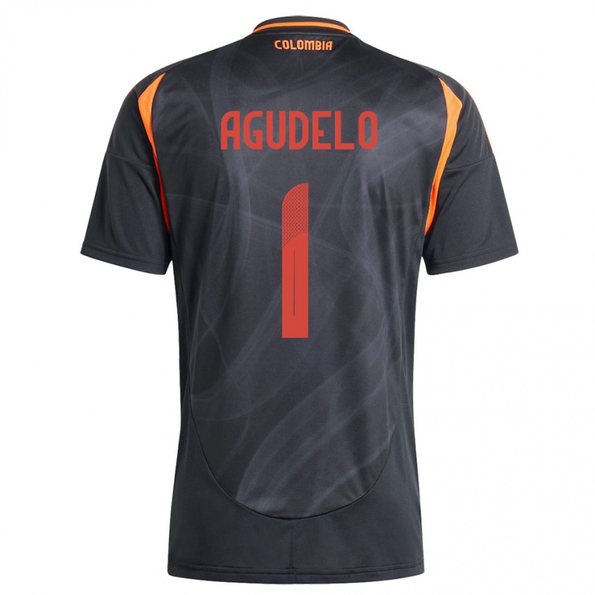 Kids Football Colombia Luisa Agudelo #1 Black Away Jersey 24-26 T-Shirt