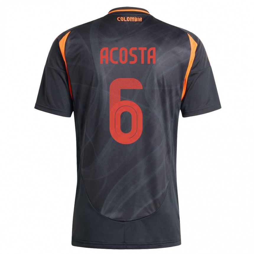 Kids Football Colombia Viviana Acosta #6 Black Away Jersey 24-26 T-Shirt