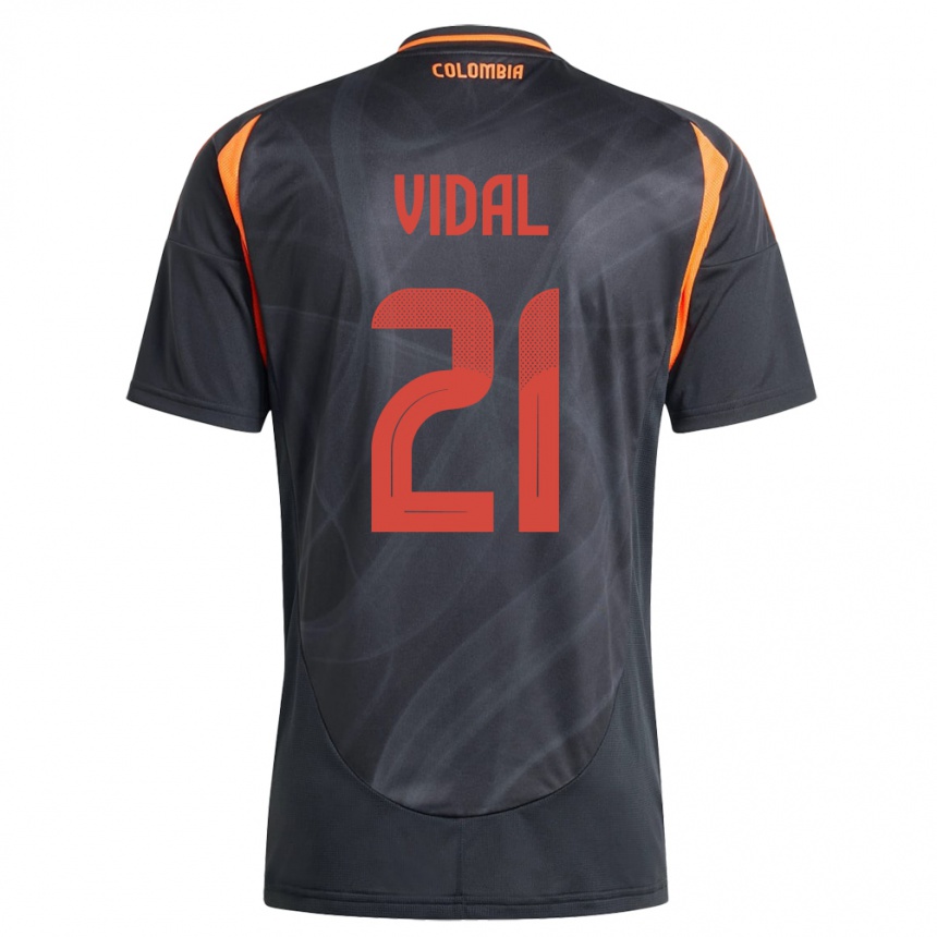 Kids Football Colombia Ingrid Vidal #21 Black Away Jersey 24-26 T-Shirt