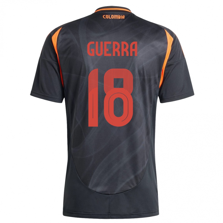 Kids Football Colombia Ingrid Guerra #18 Black Away Jersey 24-26 T-Shirt