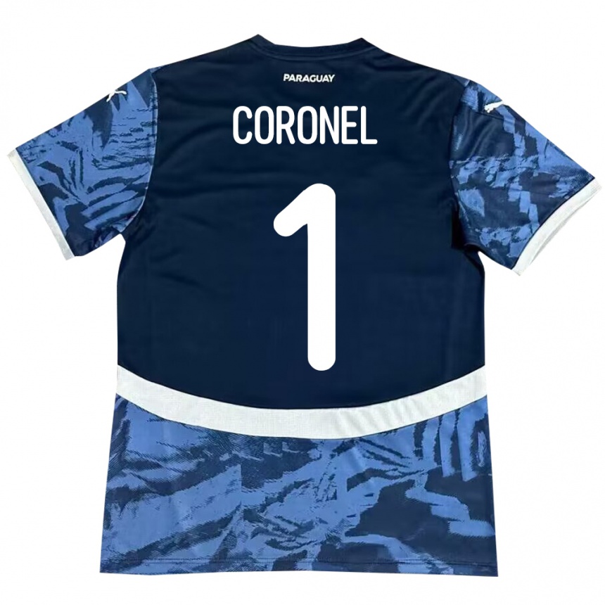 Kids Football Paraguay Carlos Coronel #1 Blue Away Jersey 24-26 T-Shirt