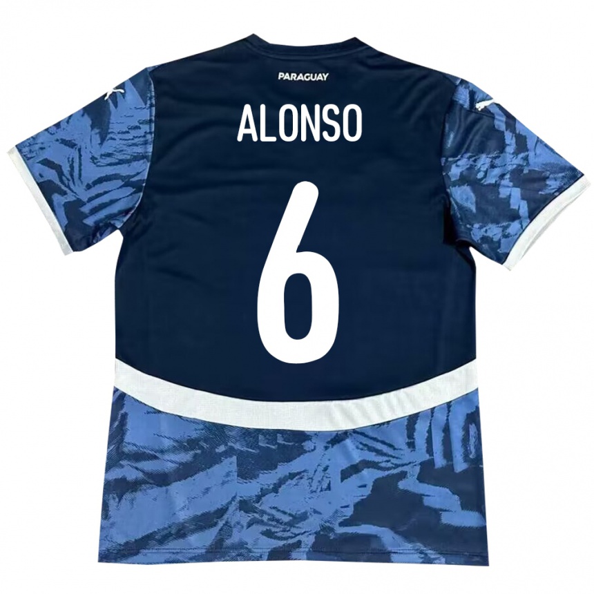 Kids Football Paraguay Júnior Alonso #6 Blue Away Jersey 24-26 T-Shirt