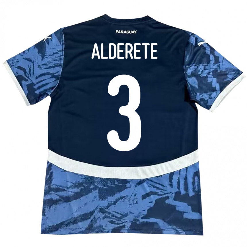 Kids Football Paraguay Omar Alderete #3 Blue Away Jersey 24-26 T-Shirt