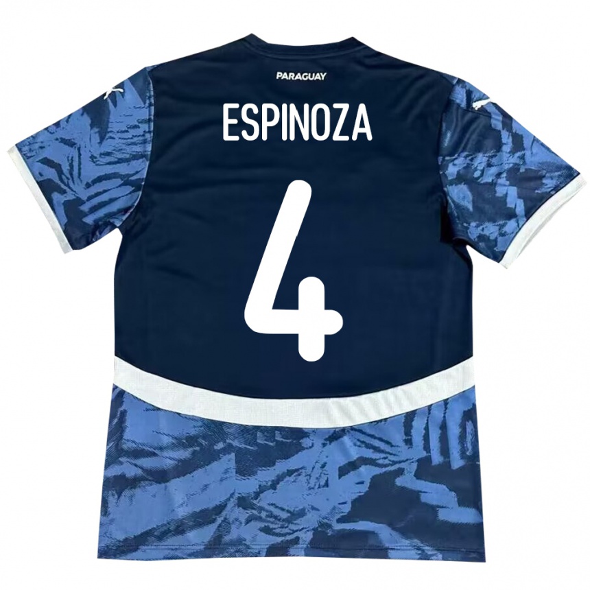 Kids Football Paraguay Matías Espinoza #4 Blue Away Jersey 24-26 T-Shirt