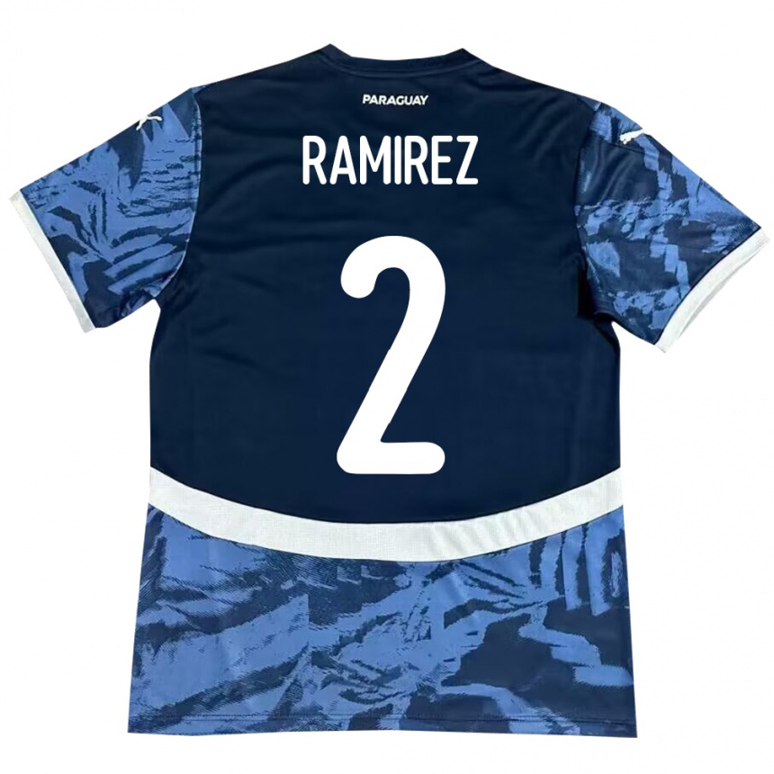 Kids Football Paraguay Iván Ramírez #2 Blue Away Jersey 24-26 T-Shirt