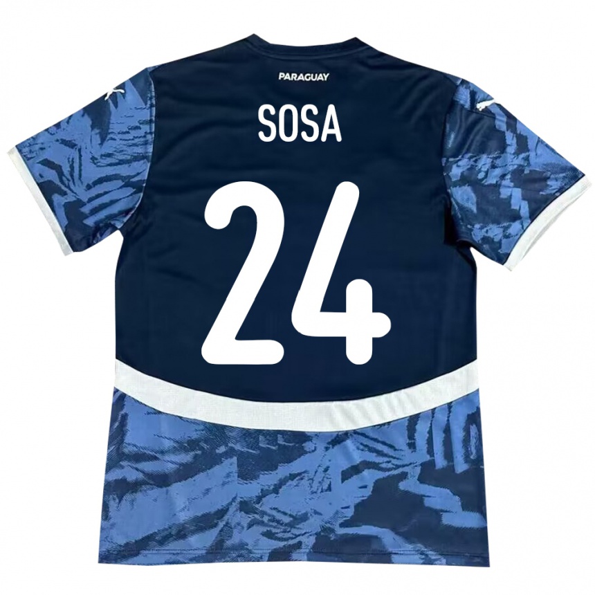 Kids Football Paraguay Ramón Sosa #24 Blue Away Jersey 24-26 T-Shirt