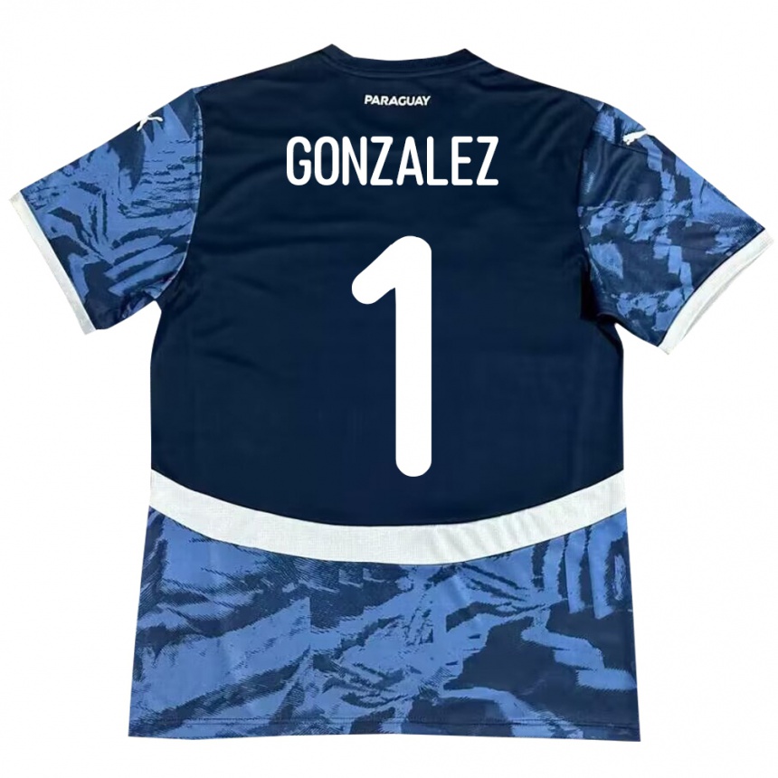 Kids Football Paraguay Ángel González #1 Blue Away Jersey 24-26 T-Shirt