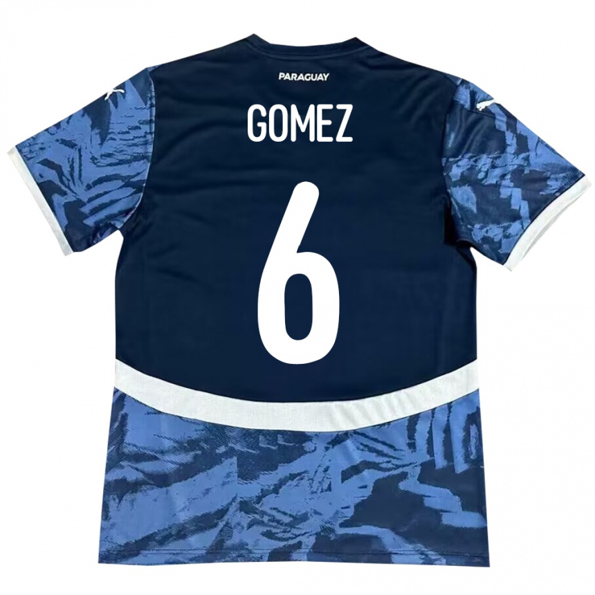 Kids Football Paraguay Marcos Gómez #6 Blue Away Jersey 24-26 T-Shirt