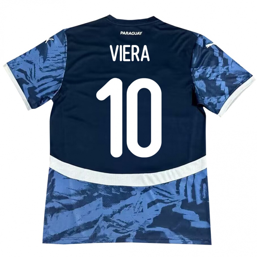 Kids Football Paraguay Wílder Viera #10 Blue Away Jersey 24-26 T-Shirt