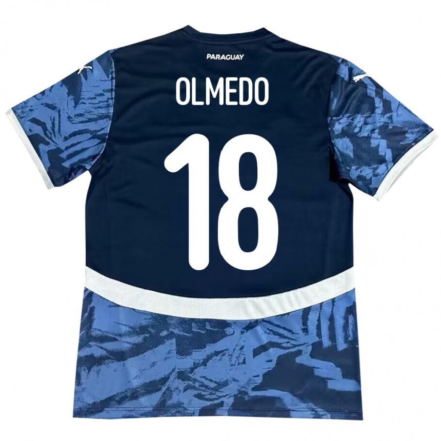 Kids Football Paraguay Cesar Olmedo #18 Blue Away Jersey 24-26 T-Shirt