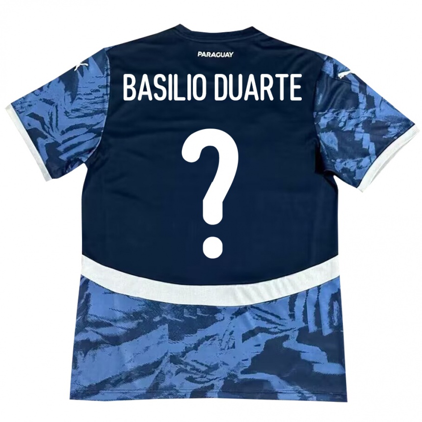 Kids Football Paraguay Basilio Duarte #0 Blue Away Jersey 24-26 T-Shirt