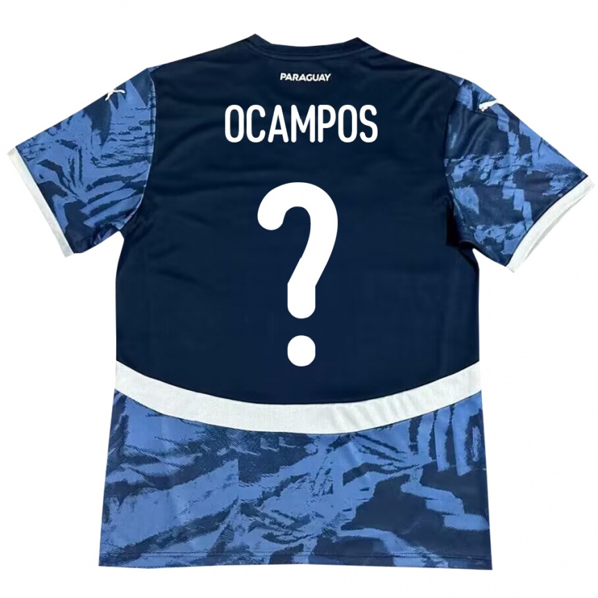 Kids Football Paraguay Santiago Ocampos #0 Blue Away Jersey 24-26 T-Shirt