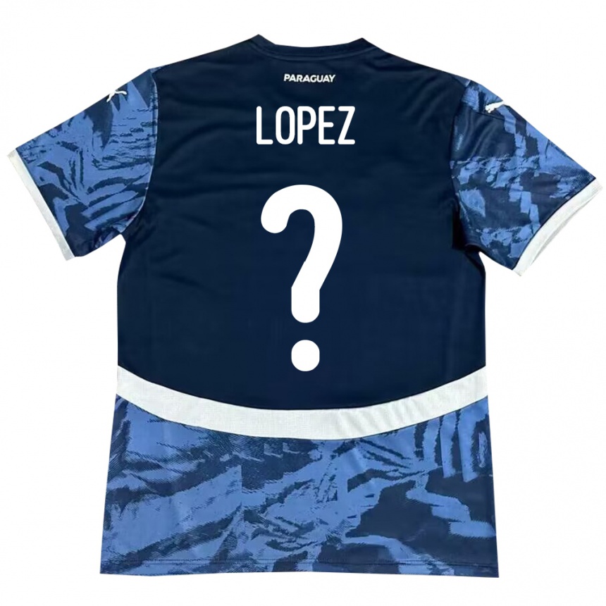 Kids Football Paraguay Rodrigo López #0 Blue Away Jersey 24-26 T-Shirt