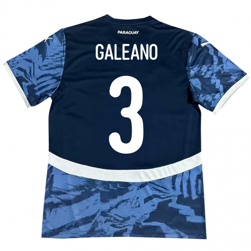 Kids Football Paraguay Fernando Galeano #3 Blue Away Jersey 24-26 T-Shirt