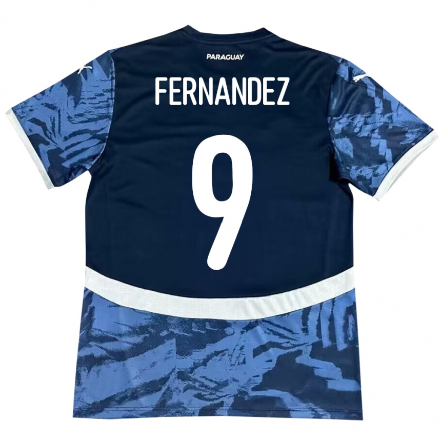 Kids Football Paraguay David Fernández #9 Blue Away Jersey 24-26 T-Shirt