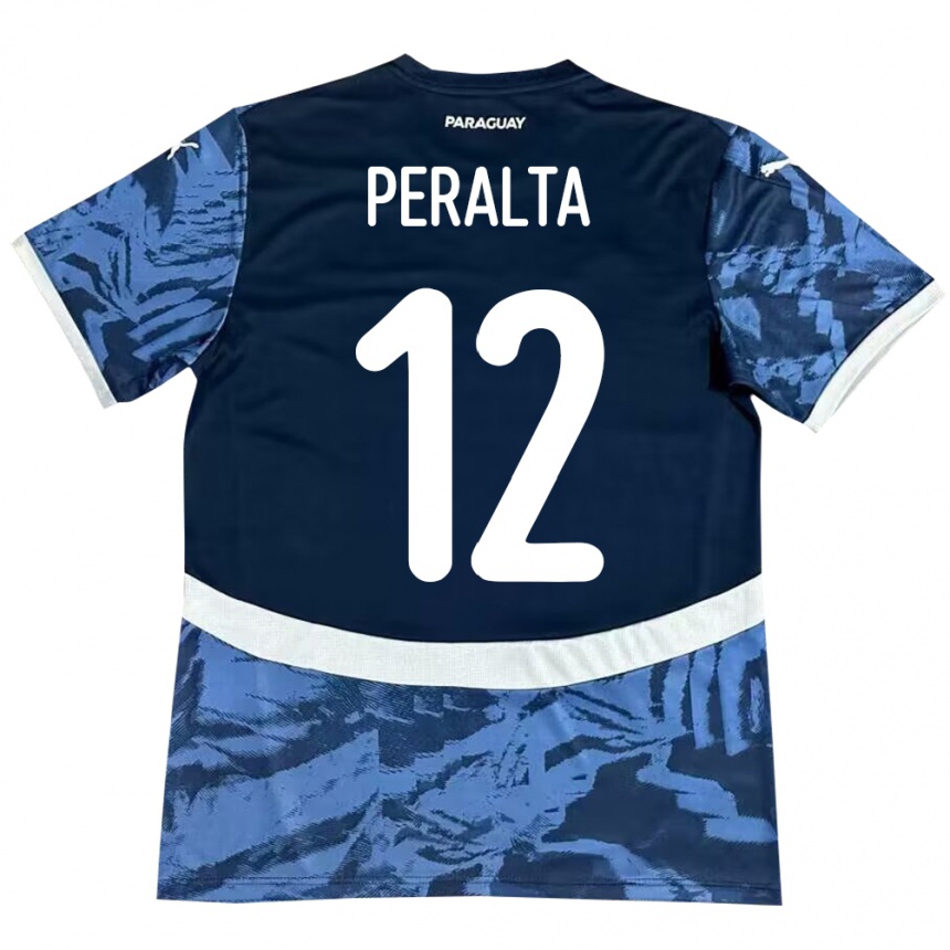 Kids Football Paraguay Jesús Peralta #12 Blue Away Jersey 24-26 T-Shirt