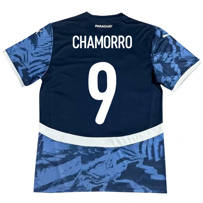 Kids Football Paraguay Lice Chamorro #9 Blue Away Jersey 24-26 T-Shirt