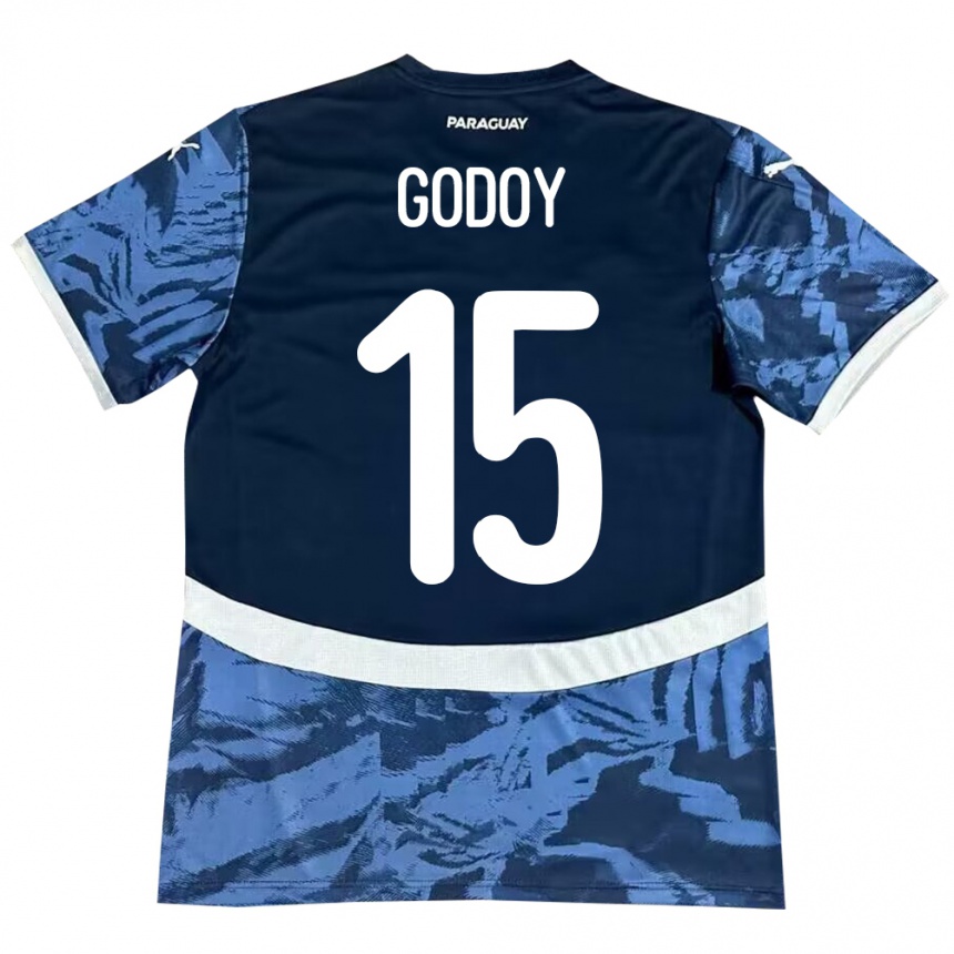 Kids Football Paraguay Fanny Godoy #15 Blue Away Jersey 24-26 T-Shirt