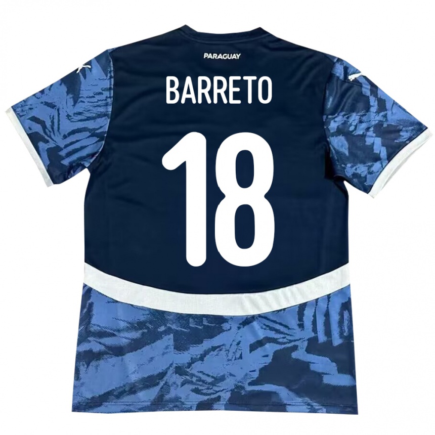 Kids Football Paraguay Liz Barreto #18 Blue Away Jersey 24-26 T-Shirt