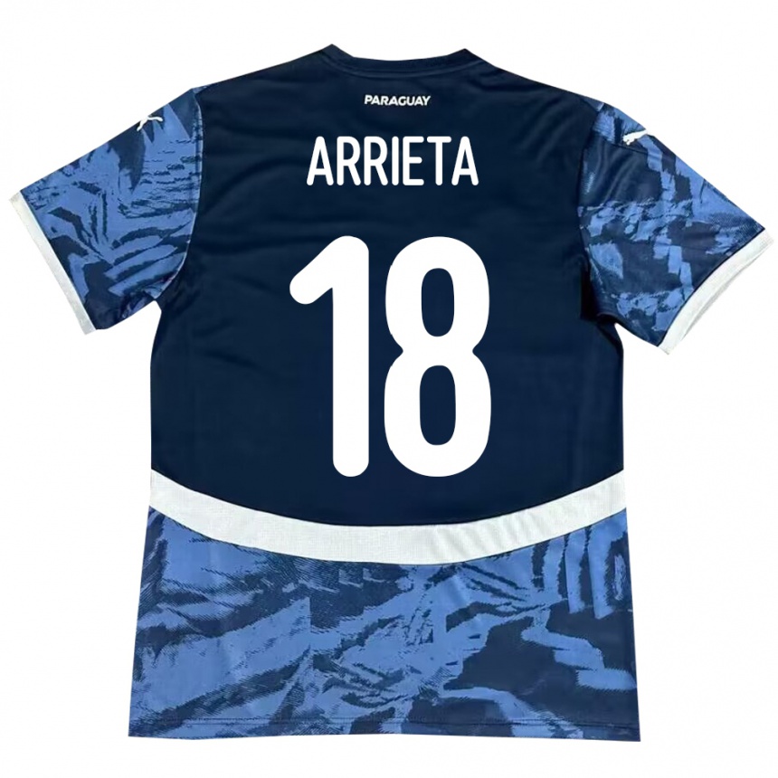 Kids Football Paraguay Camila Arrieta #18 Blue Away Jersey 24-26 T-Shirt