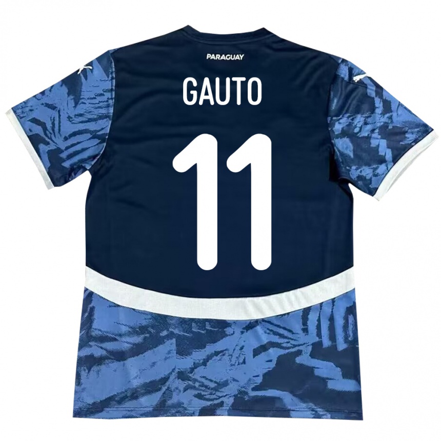 Kids Football Paraguay Fany Gauto #11 Blue Away Jersey 24-26 T-Shirt