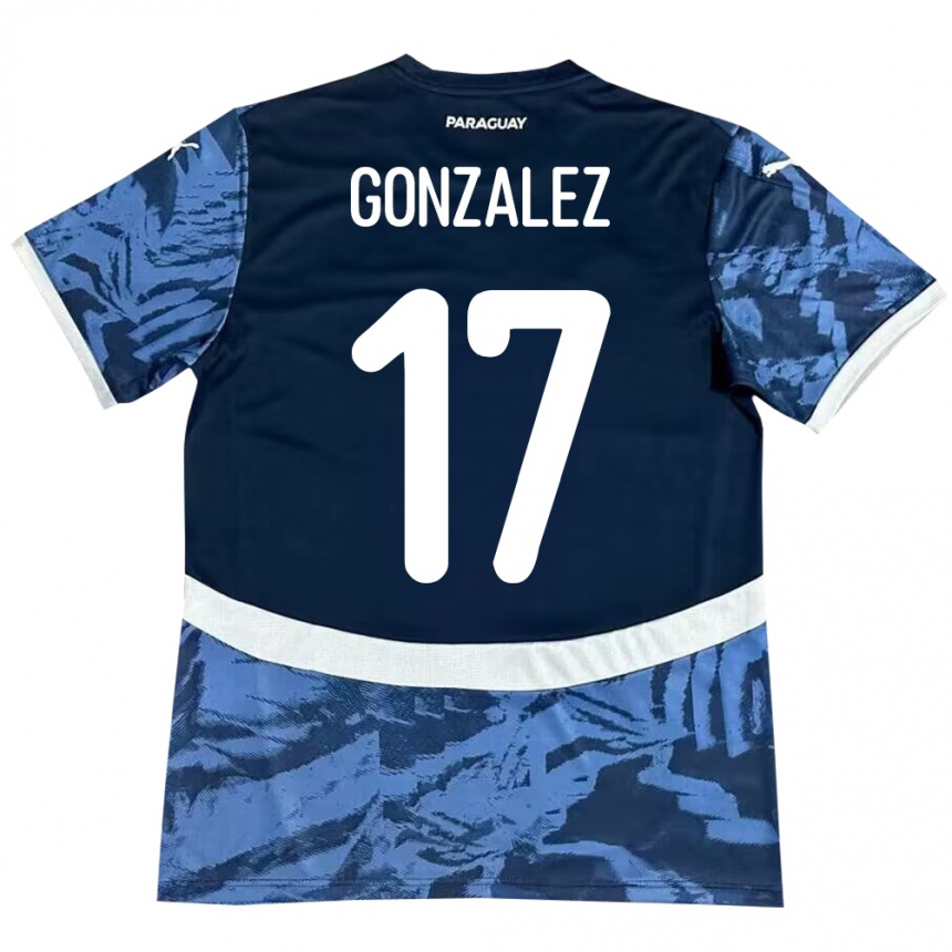 Kids Football Paraguay Lourdes González #17 Blue Away Jersey 24-26 T-Shirt