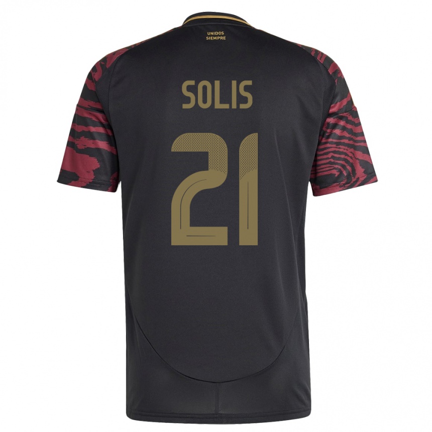 Kids Football Peru Renato Solís #21 Black Away Jersey 24-26 T-Shirt