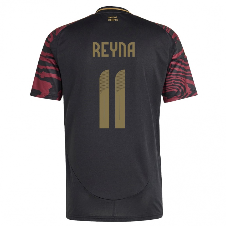 Kids Football Peru Bryan Reyna #11 Black Away Jersey 24-26 T-Shirt