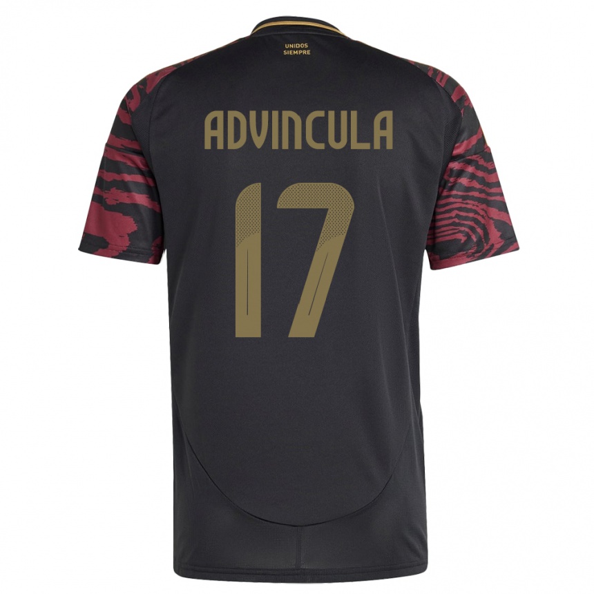 Kids Football Peru Luis Advíncula #17 Black Away Jersey 24-26 T-Shirt