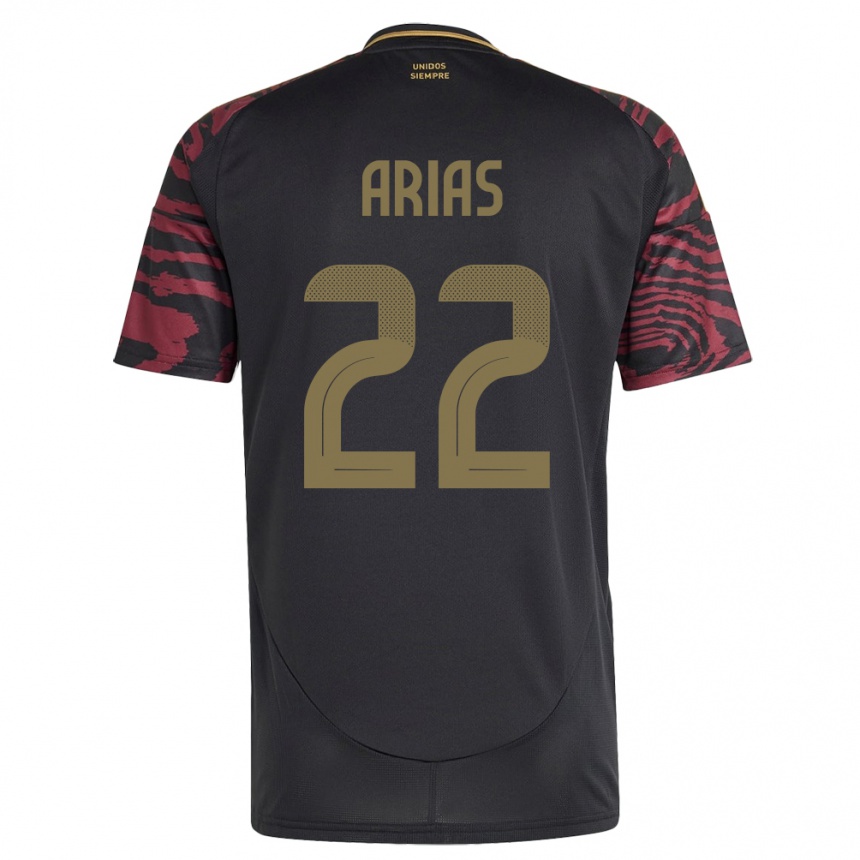 Kids Football Peru Brian Arias #22 Black Away Jersey 24-26 T-Shirt